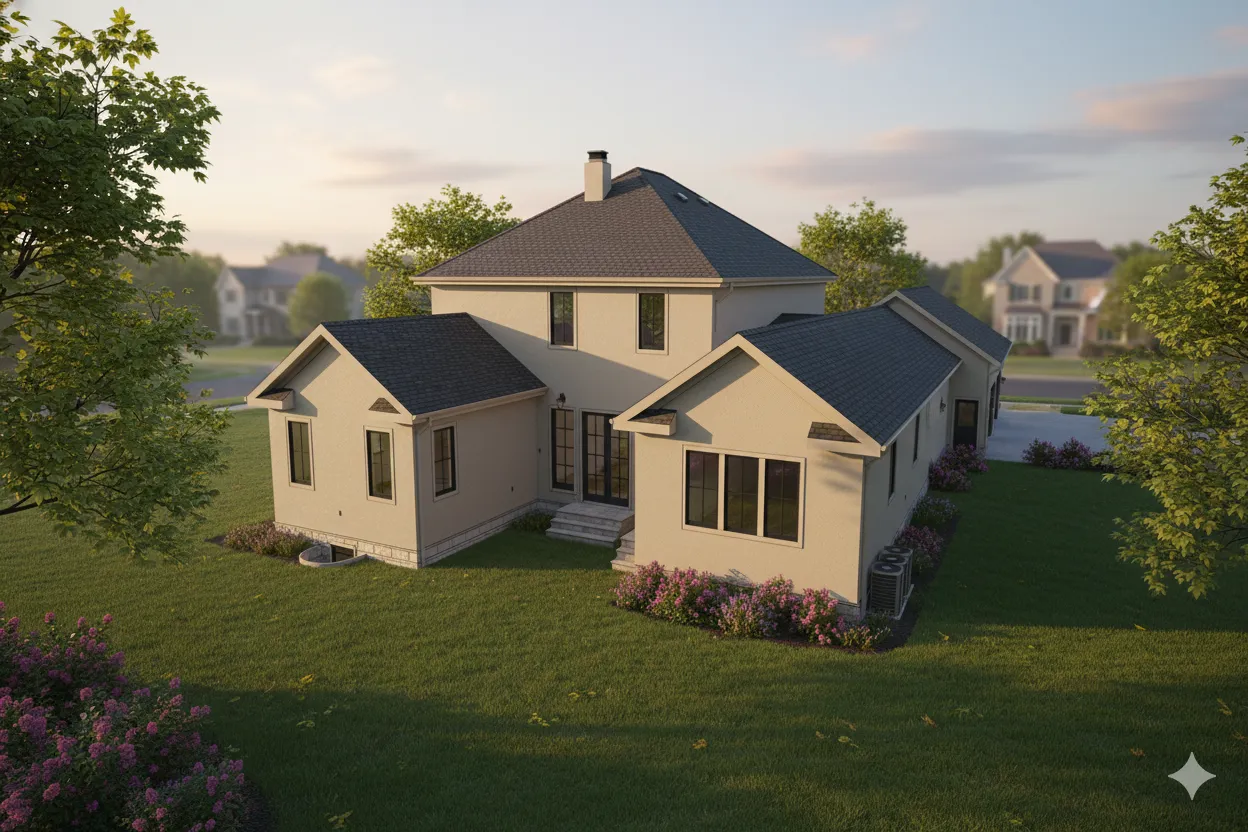 Main floor plan — two-story custom home construction drawings, Northeast Ohio