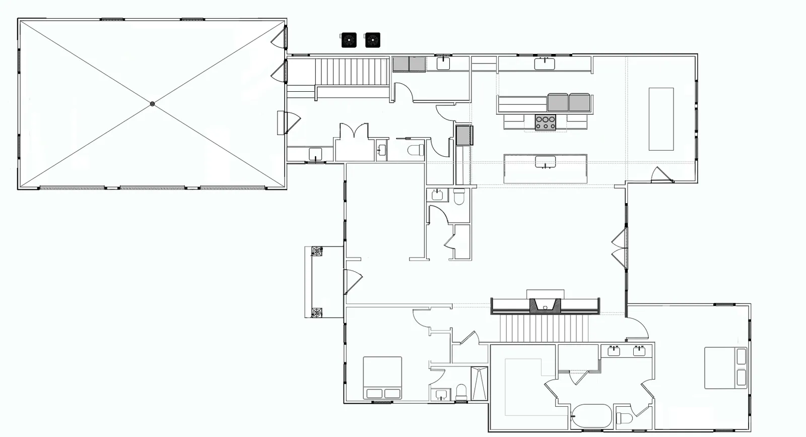 Roof layout — two-story custom home construction documents by GV Drafting